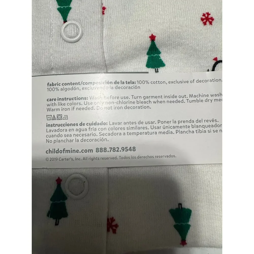 Carter's Child of Mine Sleep & Play Christmas Footie Pajamas 6-9 Months